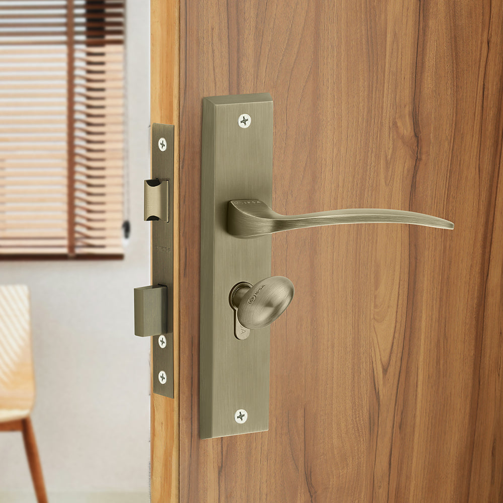 IPSA Azure Iris Handle Series Door Handle 10" Plate With Coin and Knob Cylinder Finish MAB